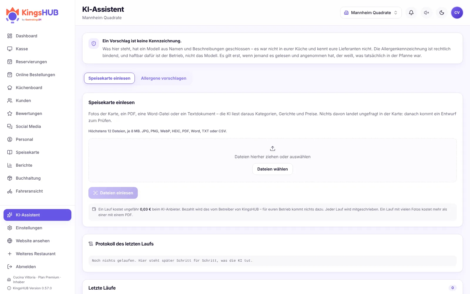 Bildschirmfoto: KI-Assistent – Die Karte einlesen statt abtippen